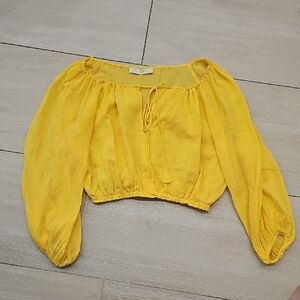 Vanessa Bruno Yellow Off-Shoulder Women's Top